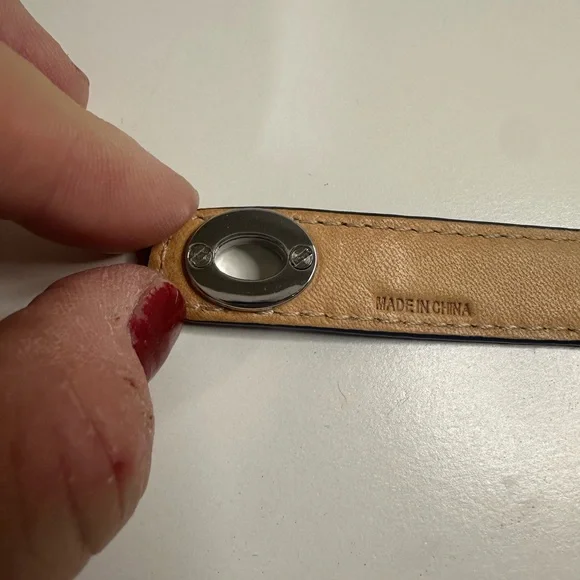 Coach Blue Wraparound Leather Bracelet with a Silver Plated Turnlock - Picture 12 of 13